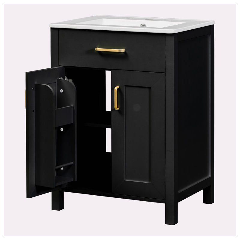 Wildon Home® 24"Bathroom Vanity Combo with Ceramic sink | Wayfair